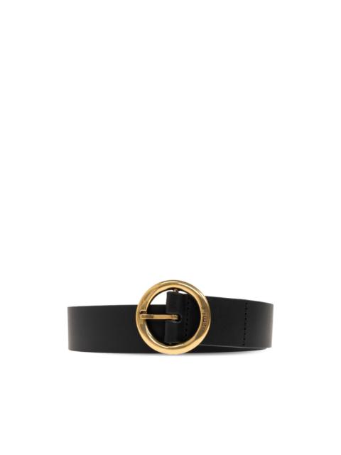 AMI Paris circular-buckle leather belt