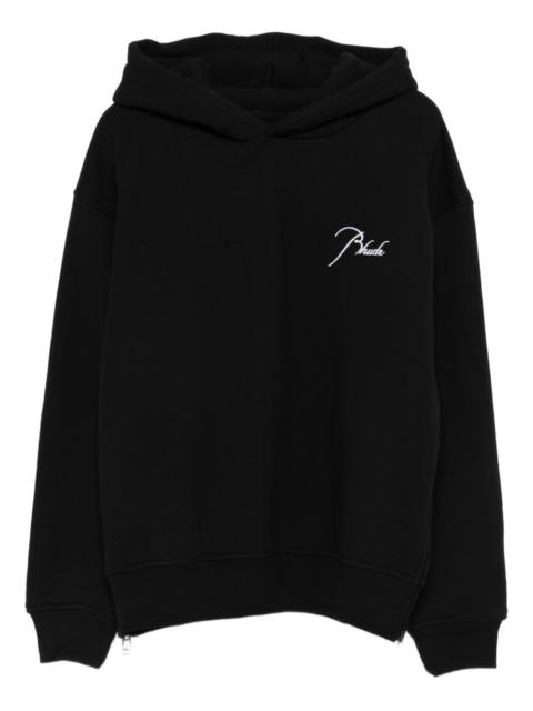Rhude embroidery zip hoodie