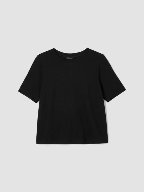 EILEEN FISHER Organic Cotton Jacquard Crew Neck Top