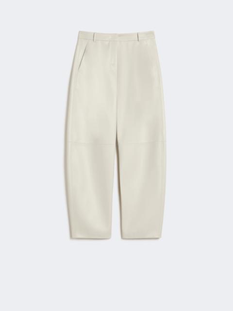 Coated fabric barrel-leg trousers - SAND