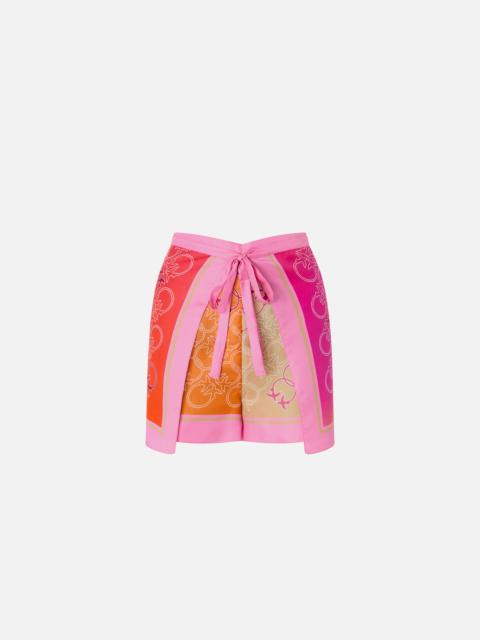 PINKO PAREO SHORTS WITH LOVE BIRDS LOGO