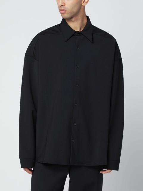 entire studios Black wool-blend shirt