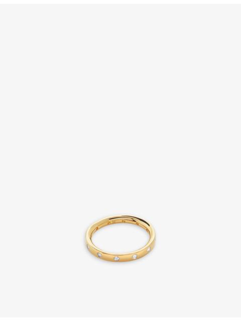 MONICA VINADER Fiji Gem 18ct Yellow Gold-Plated Vermeil And 0.18ct Brilliant-Cut Lab-Grown Diamond Ring