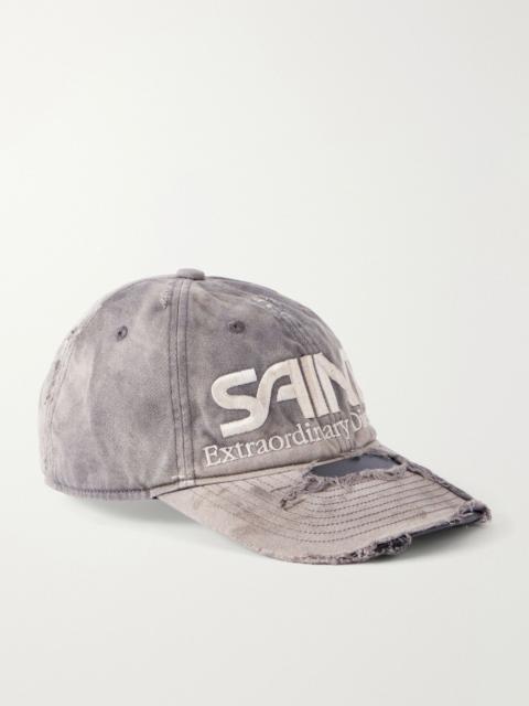 SAINT M×××××× Logo-Embroidered Cotton-Canvas Cap Gray