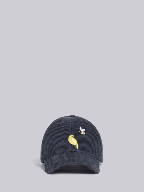 Thom Browne SATIN STITCH BIRDS AND BEES CLASSIC 6-PANEL BASEBALL CAP