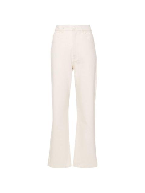 high-waist straight-leg trousers