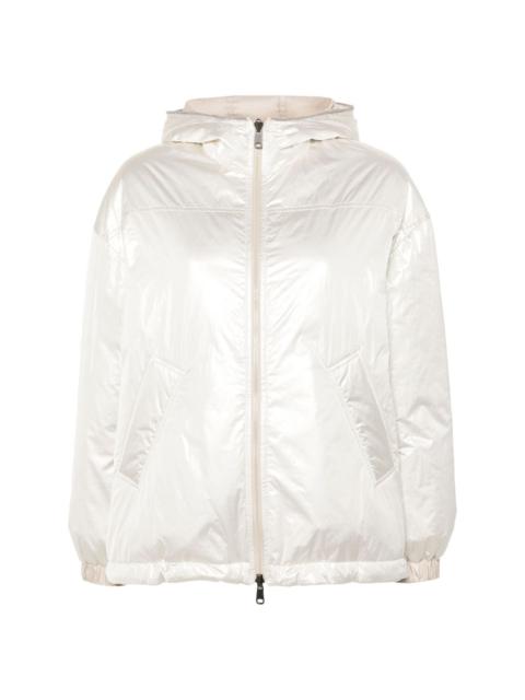 reversible metallic padded jacket