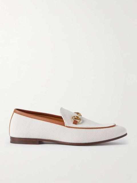 GUCCI Joardaan Horsebit Leather-Trimmed Coated-Canvas Loafers