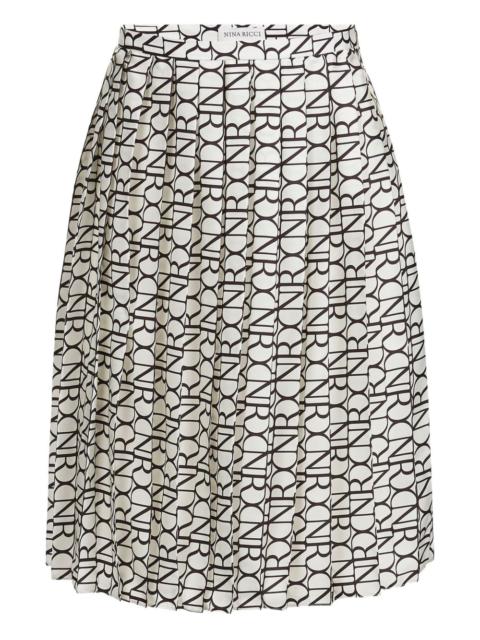 NINA RICCI pleated monogram skirt