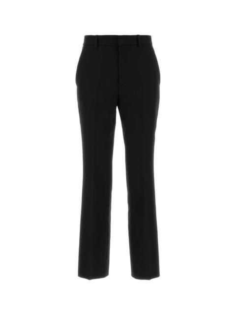GUCCI Black Cady Pant T Silk Woolmother Pearl Pantaloni
