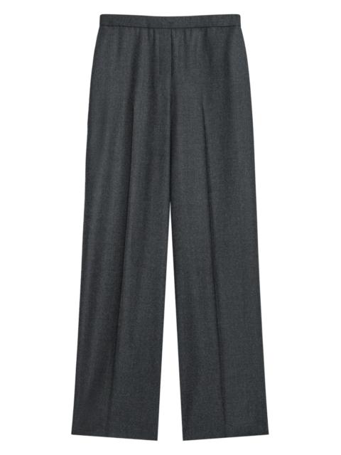Theory Women's Virgin Wool Wide-Leg Pants - New Charcoal Melange