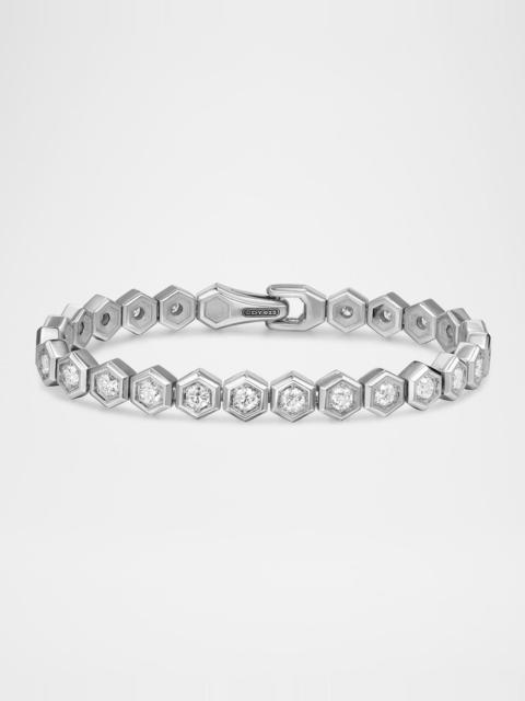 DAVID YURMAN Men's Tennis Bracelet in Silver with Diamonds, 8mm