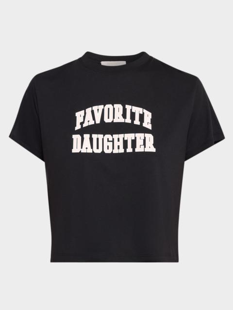 Favorite Daughter The Cropped Collegiate Short-Sleeve Tee