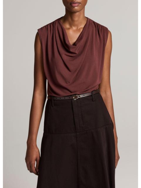 Vince Jersey Draped Cowl-Neck Top