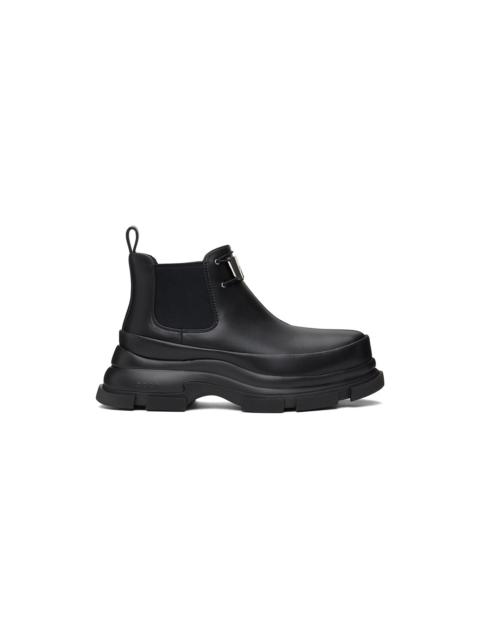 Black Gao Eva Metal Logo Chelsea Boots