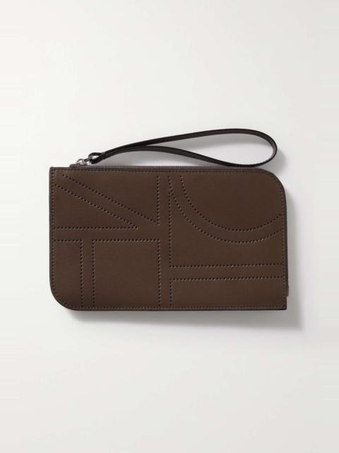 Perforated leather pouch