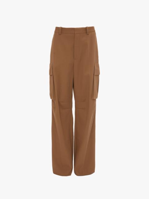 Victoria Beckham Relaxed Cargo Trouser In Tobacco