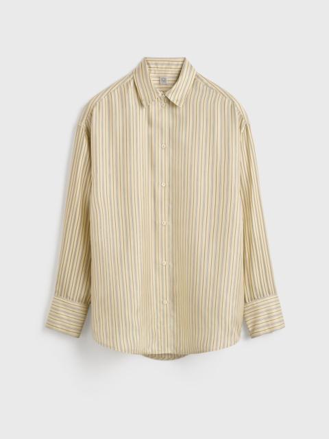 TOTEME Oversized striped shirt beige/brown
