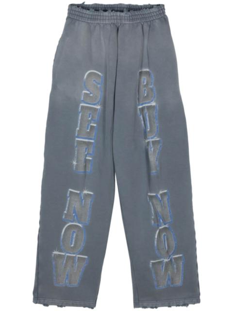 slogan-print cotton track pants