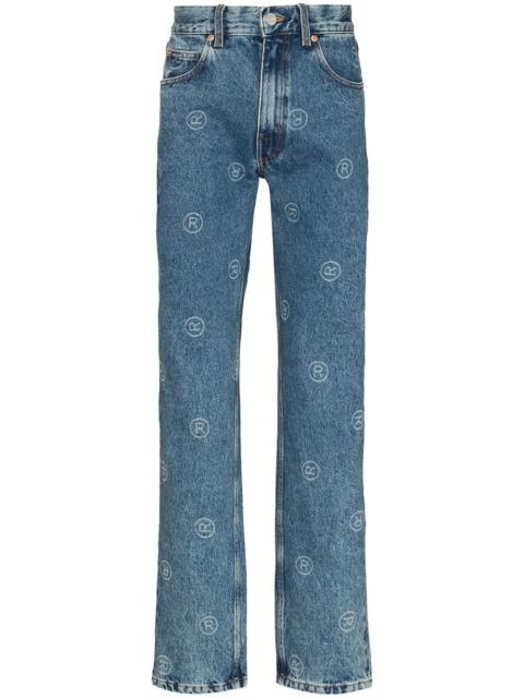 Martine Rose logo-print straight-leg jeans
