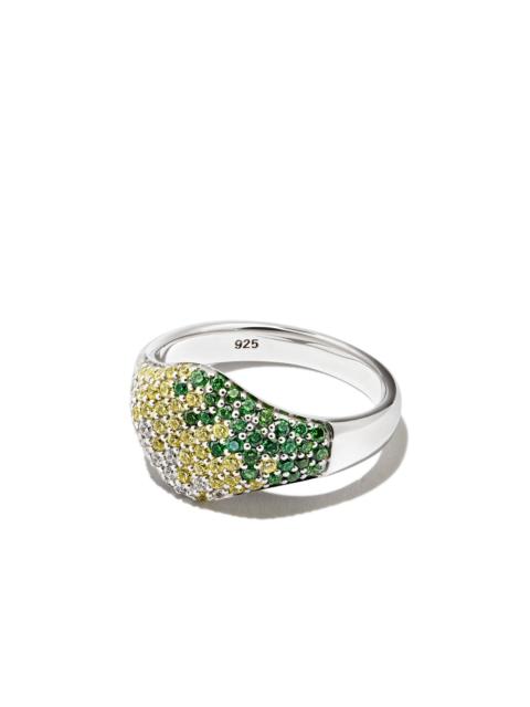 TOM WOOD gradient crystal-embellished ring