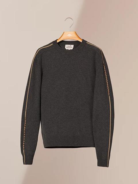 Hermès Crewneck sweater with leather braid detail