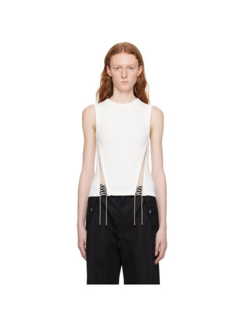 Dion Lee White Ribbed Tank Top