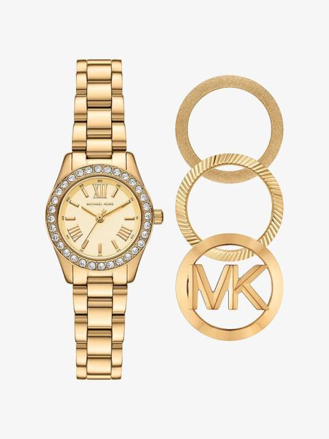 MICHAEL KORS Lexington Brushed Gold-Tone Watch Gift Set