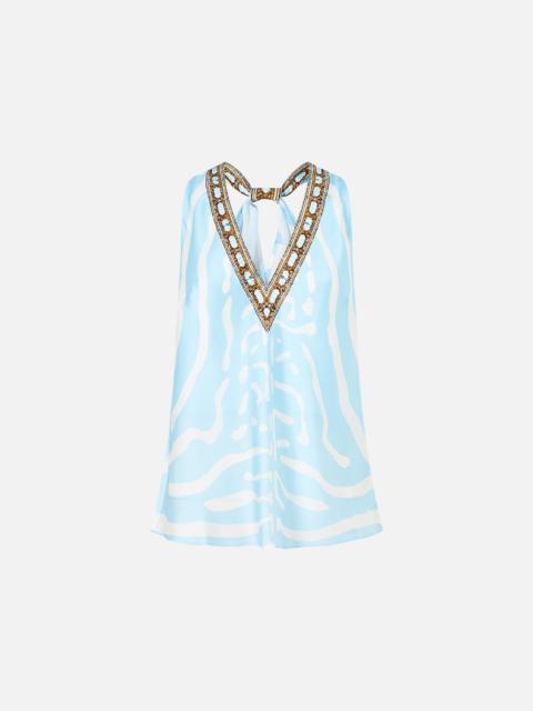 CAMILLA V NECK TOP WITH KNOT BACK SPIRIT OF STRIPES