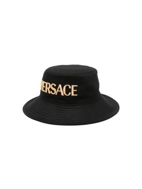 VERSACE embroidered-logo cotton bucket hat