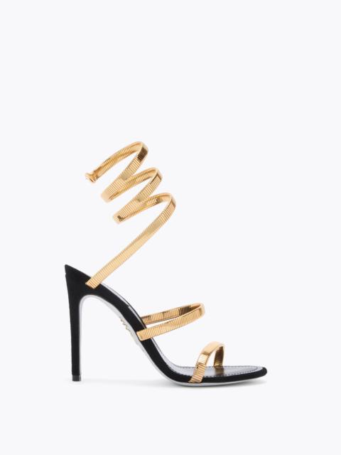 RENE CAOVILLA JUNIPER BLACK AND GOLD SANDAL 105
