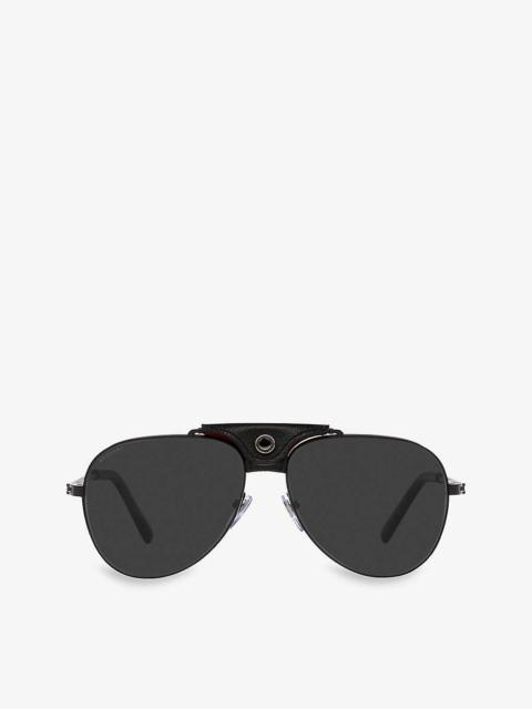 BVLGARI BV5061Q pilot-frame metal sunglasses