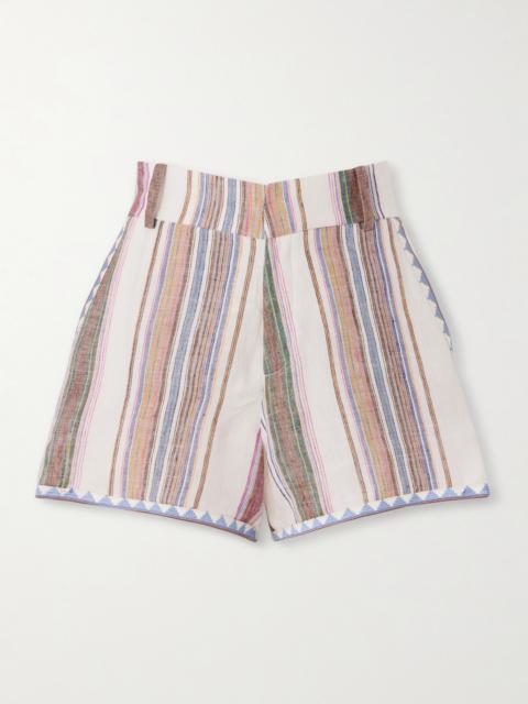 EMPORIO SIRENUSE Striped Linen Shorts