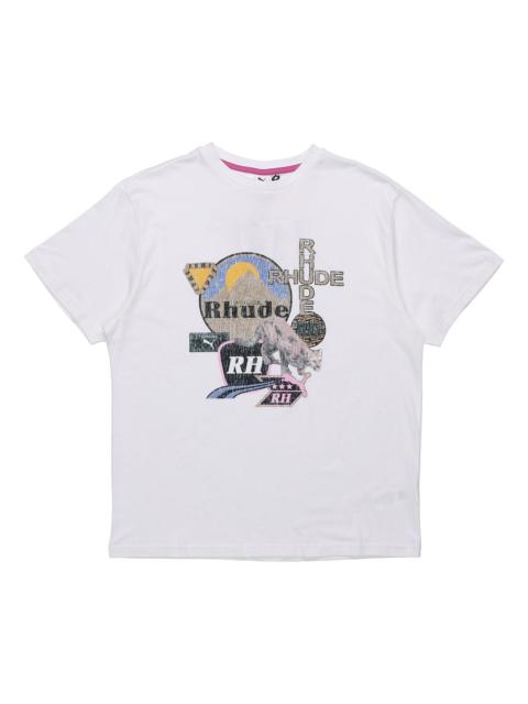PUMA PUMA x RHUDE Graphic Tee Printed Short Sleeve TEE White 596757-02