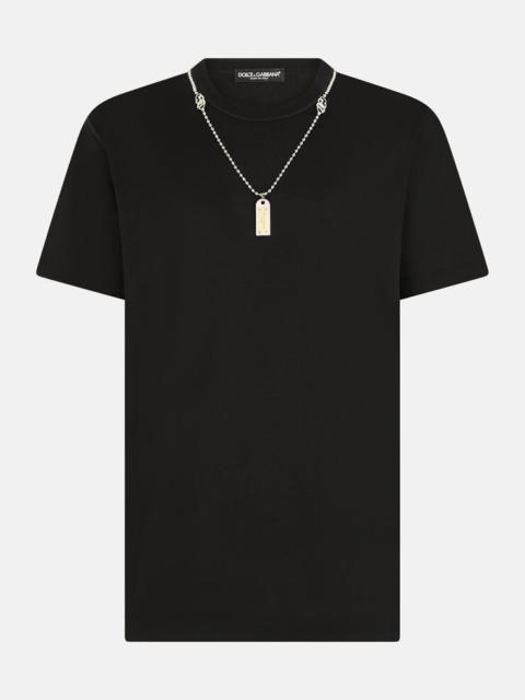 Dolce & Gabbana Cotton T-shirt with necklace
