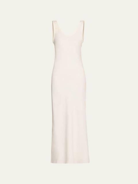 Brunello Cucinelli Monili Shoulder Fluid Linen Twill Tank Dress
