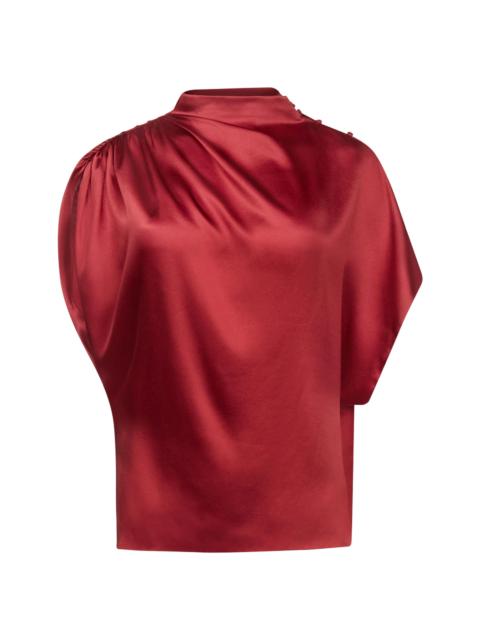 TWP Women's Wish You Would Draped Silk-Blend Top - Currant