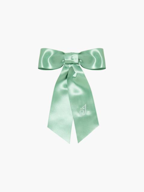 Initial April Satin Bow Barrette