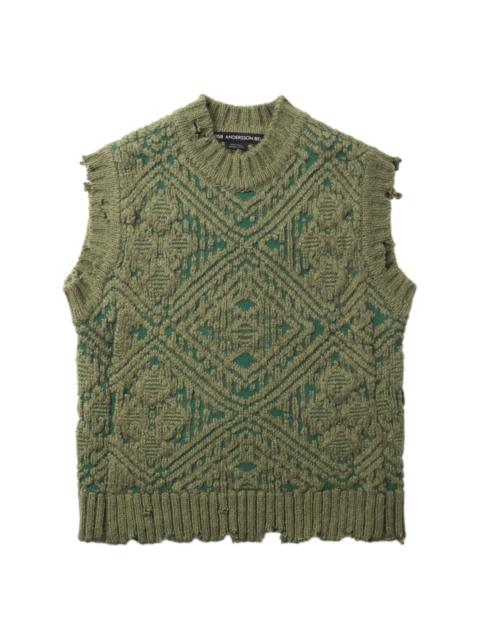 jacquard knitted vest