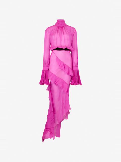 Roberto Cavalli Pink Silk Chiffon Dress