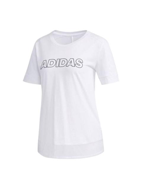 adidas Letter Printed T-Shirt 'White' DY8649