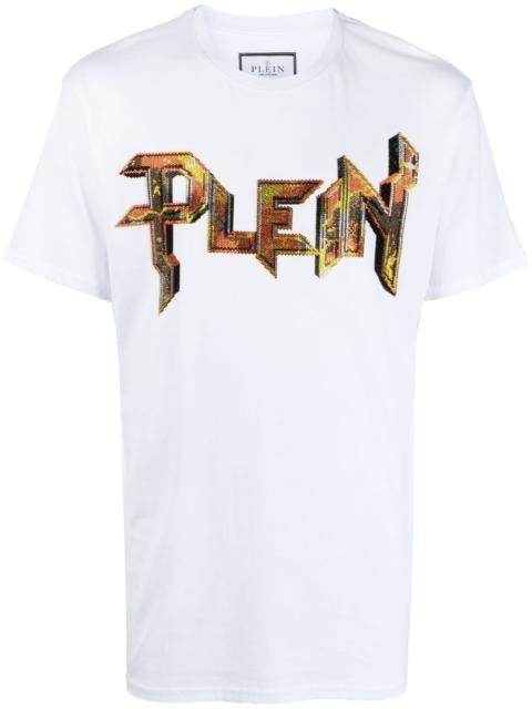 PHILIPP PLEIN crystal-embellished logo T-shirt