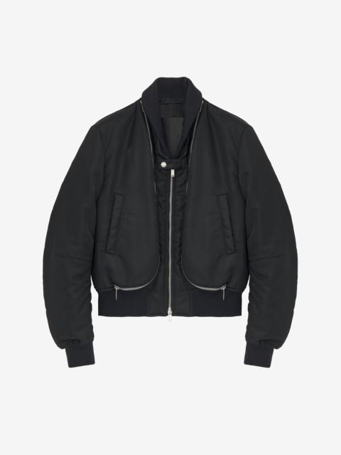 Alexander McQueen Zip Detail Cropped Bomber Jacket