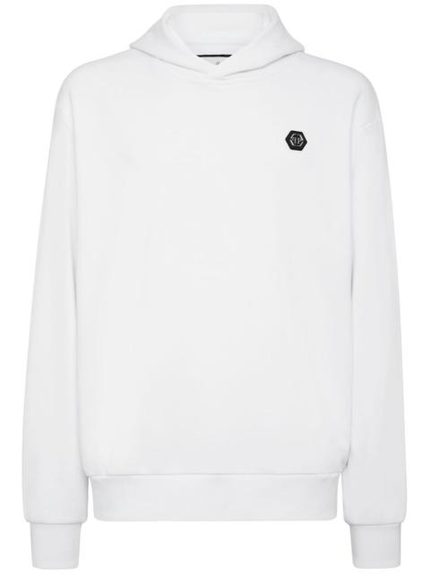 PHILIPP PLEIN logo-patch long-sleeve hoodie