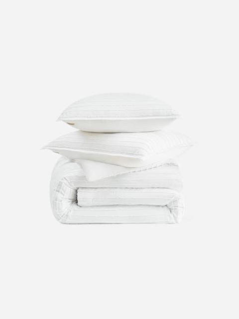 UGG ® Devon Comforter Set King Polyester Bedding in Bright White Texture Stripe