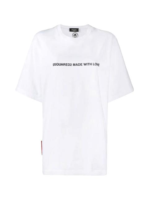 DSQUARED2 Icon Made With Love Logo Cotton T-Shirt "White" S75GD0026-S20694-100