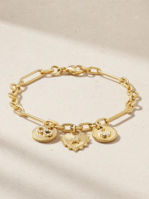 FOUNDRAE Love & Karma 18-karat gold diamond bracelet Gold