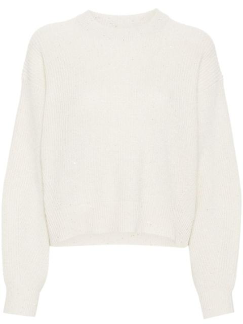 Brunello Cucinelli sequin-embellished knitted jumper
