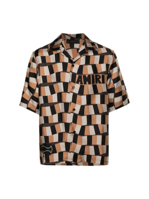 AMIRI Snake Checker bowling shirt