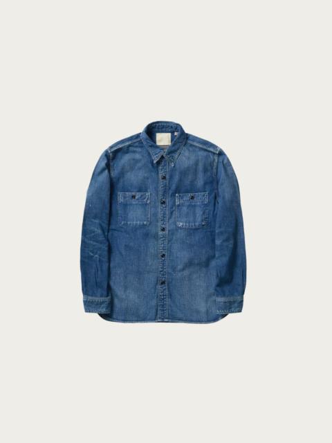 FULLCOUNT Denim Work Shirt - Indigo Blue